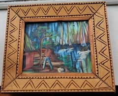 MAXO ART HAITI Canvas Oil Painting ~ 14″ x 12″ Overall FRAMED
