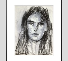 PDQ Artist Original Figurative Woman Impressionist Realism Art Charcoal Drawings