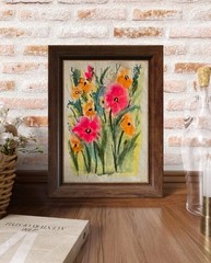 Original Signed Watercolor Painting. Floral. Roses. Pink. Wall art. Bouquet.