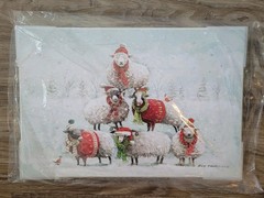Stupell Winter Sheep Snowy Farm Animals Wall Art by Roy Thompson 10″x15″
