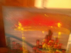 abstract paintings on canvas original twilight boom of the urban dream mini city