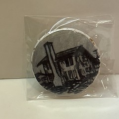 5 Original Hand Painting Museum Styles City Scape Pin Buttons 1.25″ #11