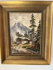 Oil painting Alexander Koch, mountain farm, inventory number 18/24 L. 468/60.