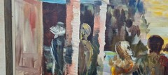 No.: 555 oil painting artwork with frame painting oil painting forest lake people