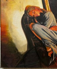Original PIOT BREHMER ‚Woman Sleeping‘ CONTEMPORARY GERMAN REALISM Oil Painting