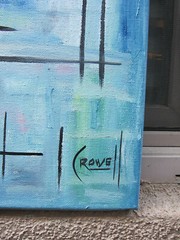 NO WAY OUT wow abstract 16×20 canvas BIG oil painting NEW signed Crowell w/COA