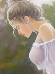 original painting 30 х 40 cm 321ChOl Art Oil paints Female nude Signed 2023