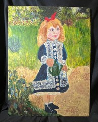 Portrait Copy Oil Painting after the Artist Renoir Copy Little Girl Watering Can