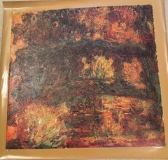 AUTHENTIC ARTAGRAPH OIL PAINTING „WATER LILIES/JAPANESE BRIDGE“ BY CLAUDE MONET