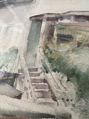 Alfred Hutty Watercolor Charleston Artist, Historical, 24 1/2” x 31”, Framed