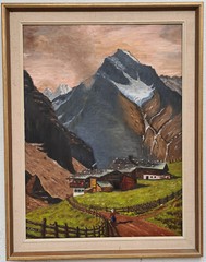 Oil painting painting oil painting masterpiece landscape city people mountains 81