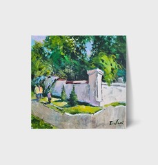 Oil painting Park Ukrainian painter canvas Unframed original Decor landscape