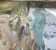 HARVEY PARKS ORIGINAL SIGNED PAINTING ABSTRACT MID-CENTURY 72×72 FOR RESTORATION
