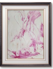 Abstract Pinks Impressionistic Original Wall Art 14X11 Mixed Media Paper