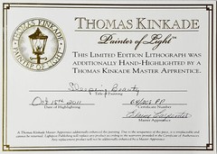 Thomas Kinkade Sleeping Beauty 18x 27 Publisher Proof M/H Oil on Canvas