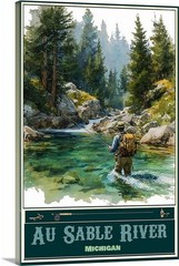 Badger Creek Minnesota Fly Fishing Travel Poster for Prints Framed or Canvas