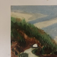 VTG 1960s Original Watercolor Landscape Rustic Barn Vintage Car Signed C More