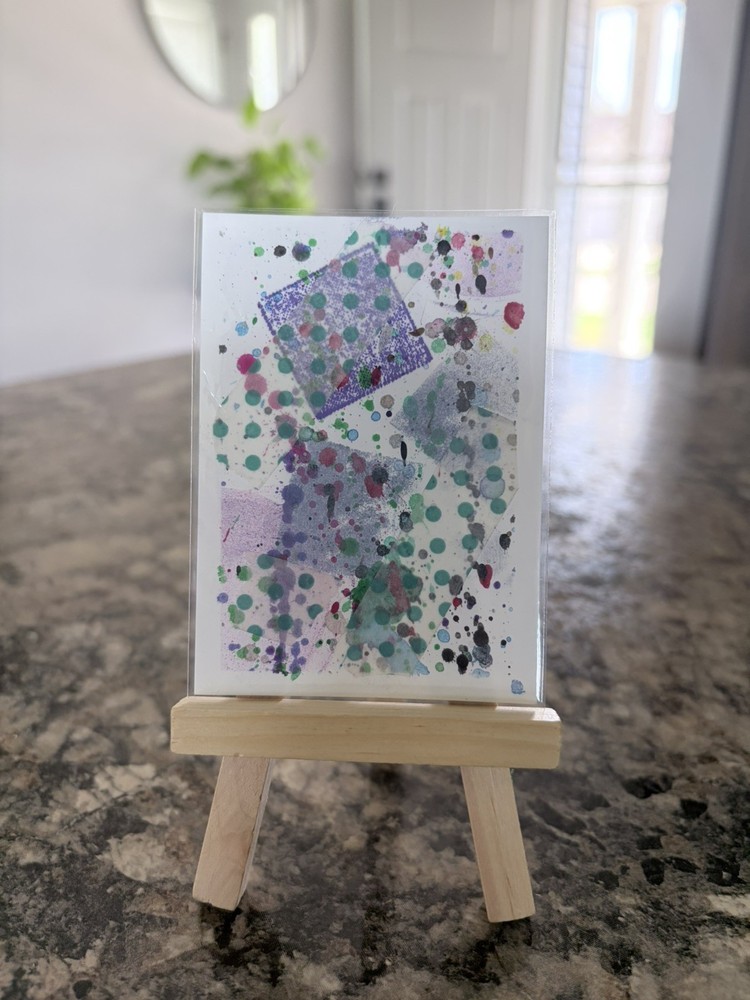 ACEO Original Mixed Media Collage Painting Art Card Shapes