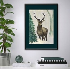 Deer Winter Forest Animal portrait Painting Acrylic Art Snow Landscape Wildlife