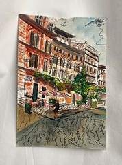 “A corner of Italy” 5×7 original watercolor painting by Sevannah Collins
