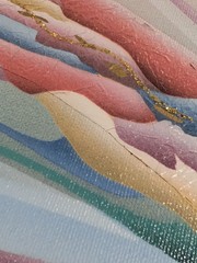 VTG 80s 90s Mixed Media Abstract Art On Canvas Artist Signed Pastels 12″X10″