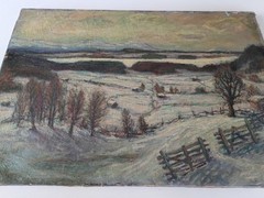 LENNART FOLIN (1913-1977) SWEDISH CANADIAN IMPRESSIONIST LANDSCAPE OIL PAINTING
