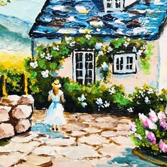 House Portrait Ireland Wall Art Irish Art Cottage Core Decor 8х8″ Irish Cottage