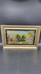 Vintage Reverse Painted Glass Painting, YALE University Campus