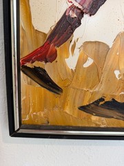 1980 Morris Katz (1931–2010) Original Oil Painting Clown Impasto Palette Knife