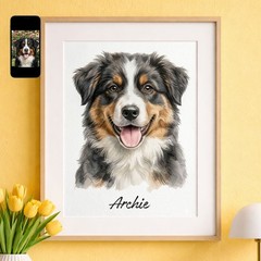 Pet Portrait,8×10 Custom Pet Portrait, Pet Portrait Custom,Watercolor Dog Print,
