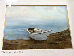 Framed Matted Original Signed JN Belle The Dory Fine ART Watercolor 9×11″ NICE!