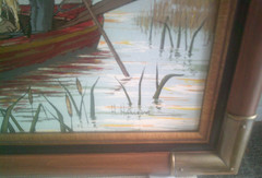 H Hargrove 12 x 16 Serigraph Signed & Framed Painting ‚Duck Hunting‘
