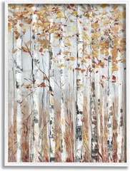 Rustic Autumn Birch Tree Foliage in a Serene Forest Landscape