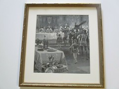 ANTIQUE PAINTING PORTRAIT KINGS FEAST ROYALTY ILLUSTRATION LISTED FREDERICKS