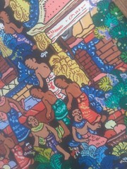 Balinese Oil Painting in Hand Carved Frame 11×14 inches READ