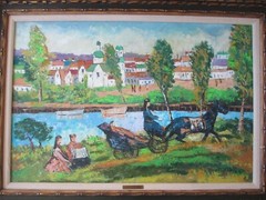 LARGE Mid-Century Oil Painting by Listed Artist S. Gruber BSMT