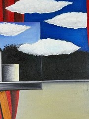 René Magritte (Handmade) Oil On Canvas Painting signed and stamped