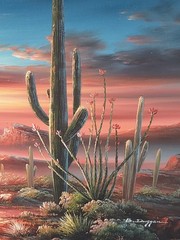Original B. Duggan Southwest Desert Scape Oil On Canvas Painting Signed Large
