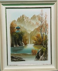 SUH JIN HEE ORIGINAL OIL PAINTING OF ASIAN LANDSCAPE SCENE ON CANVAS