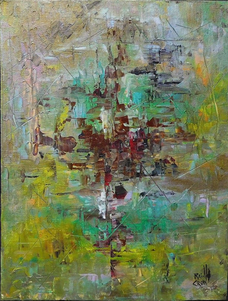 Original Abstract Contemporary Pallet Knife Painting Art By Rain Crow