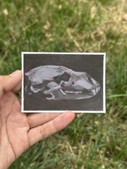 ACEO Skull #1 Original Acrylic Painting Mini Art Collectible