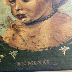 Beautiful Young Girl Wall Art Painting On Wood Signed Flawed Read Description