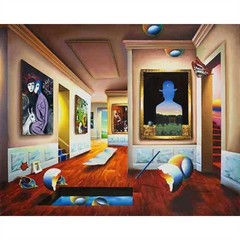 FERJO GICLEE ON CANVAS „Interior With Magritte“ 40″ x 30″ SIGNED NUMBERED