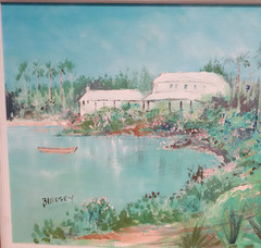 ALFRED BIRDSEY BERMUDA OLD ORIGINAL OIL ON CANVAS BOAT SCENE SEASCAPE PAINTING