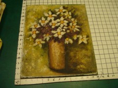 Original ROSE SUSLOVICH ART: Signed — FLOWERS white and purple flowers