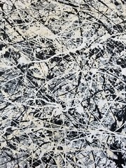 Original Abstract Action Painting jackson pollock style signed art decor