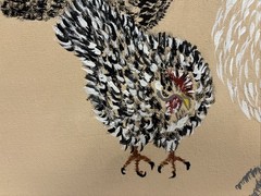 Chickens, an original painting