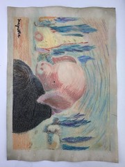 Rene Magritte COA Art Painting Original Drawing Vintage