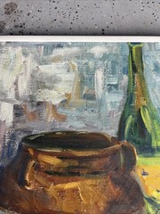 Original Vintage still life Oli On Canvas Framed 18 X 14