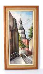 Vintage Annapolis State House Watercolor Signed Michelle Lemay Flesher